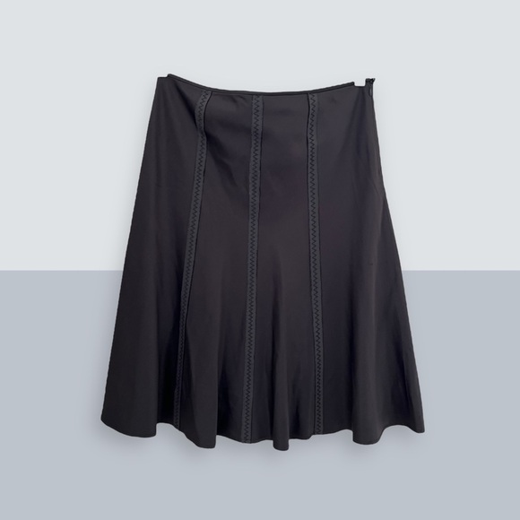 Tahari Gray Silk Skirtl - Picture 2 of 12